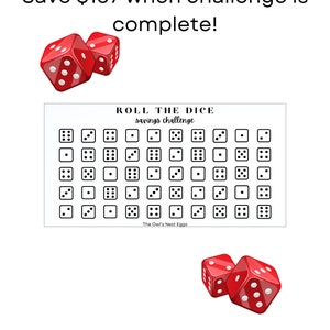 Printable Roll The Dice Savings Challenge|Cash Envelope Method|A6 Size|Budgeting Challenge|Money Challenge|Money Saving Game|Roll and Save