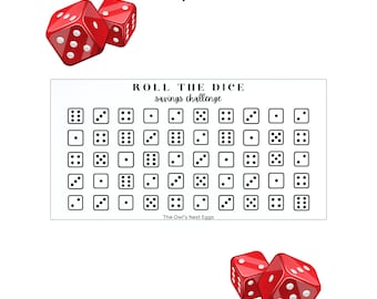 Printable Roll The Dice Savings Challenge|Cash Envelope Method|A6 Size|Budgeting Challenge|Money Challenge|Money Saving Game|Roll and Save