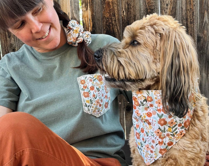 Featured listing image: Fall Florals on Evergreen Trail Tee and Bandana Set