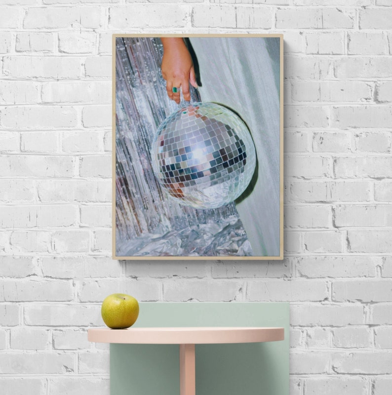 Disco Ball Print, Disco Ball Poster, Digital Download Wall Art