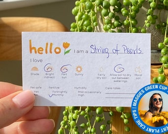 Printable Plant Care Cards: Indoor Plant Labels (Digital Download)
