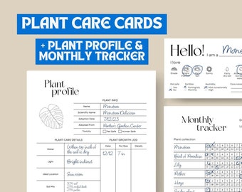Plant Care Cards, Crazy Plant Lady, Plant Person Watering Tracker Tag Plant Care Guide Plant Instructions Plant Care Guidelines Profile