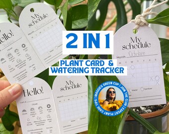 Plant Care Cards & Watering Tracker: Plant Lover Gift (Digital Download)