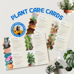 Tarjetas con imágenes para el cuidado de las plantas, planificador de plantas, instrucciones para el cuidado de las plantas, etiquetas, planificador de jardín, instrucciones para plantas de interior, calendario de plantas
