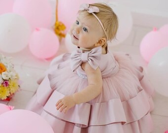 Vestido de primer cumpleaños, vestido de princesa para niñas, vestido de fiesta de niña, vestido de cumpleaños para niñas, vestido de 1er cumpleaños