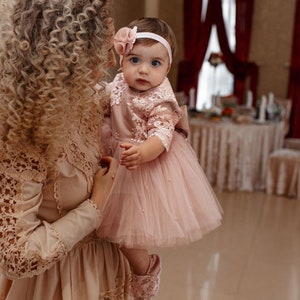 Baby-Mädchen Kleid für besondere Anlässe, Geburtstagskleid Mädchen Blush Kleid, Baby-Party-Kleid, ersten Geburtstag Kleid Bild 5