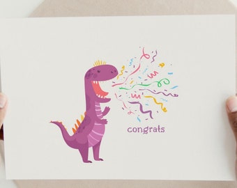 Congratulations Card | Dinosaur Card | Printable Congratulations Card | Dinosaur Congratulations Card  | Wedding Card | Graduation Card