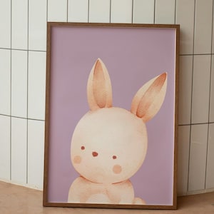 Niedliches Kaninchen Poster | Kaninchen Kinderzimmer Kunst | Kinderzimmer Wand Kunst | Kinderzimmer Wand Kunst | Poster fürs Kinderzimmer | Tier Drucke | Kinderzimmer Dekor