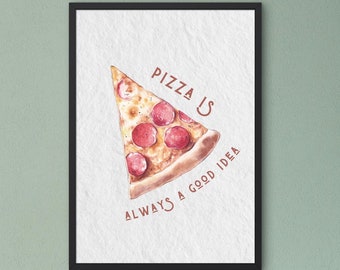 Pizza Print | Pizza Printable | Kitchen Decor | Restaurant Prints| Kitchen Print | Retro Kitchen Print | Dining Room Print | Pizza Poster