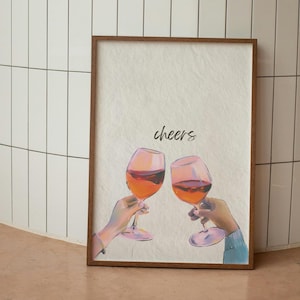 Cheers Print | Bar Cart Print | Bar Cart Decor | Wine Print | Cheers Printable Wall Art | Cheers Sign | Bar Cart Art | Cheers Poster
