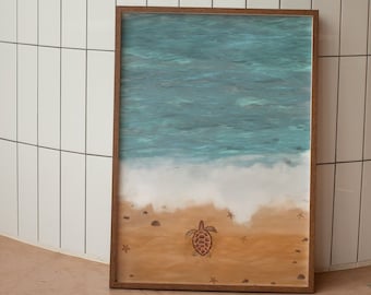 Beach Prints | Beach Prints Wall Art | Sea Turtle Print | Sea Turtle Wall Art | Ocean Prints | Ocean Wall Art | Summer Waves Print