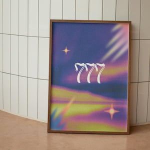 777 Print | Aura Poster | Spiritual Poster | Angel Number Poster Print | Gradient Aura Wall Art | Spiritual Wall Art | Angel Number Print
