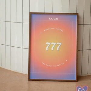 777 Print | Aura Poster | Spiritual Poster | Angel Number Poster Print | Gradient Aura Wall Art | Spiritual Wall Art | Angel Number Print