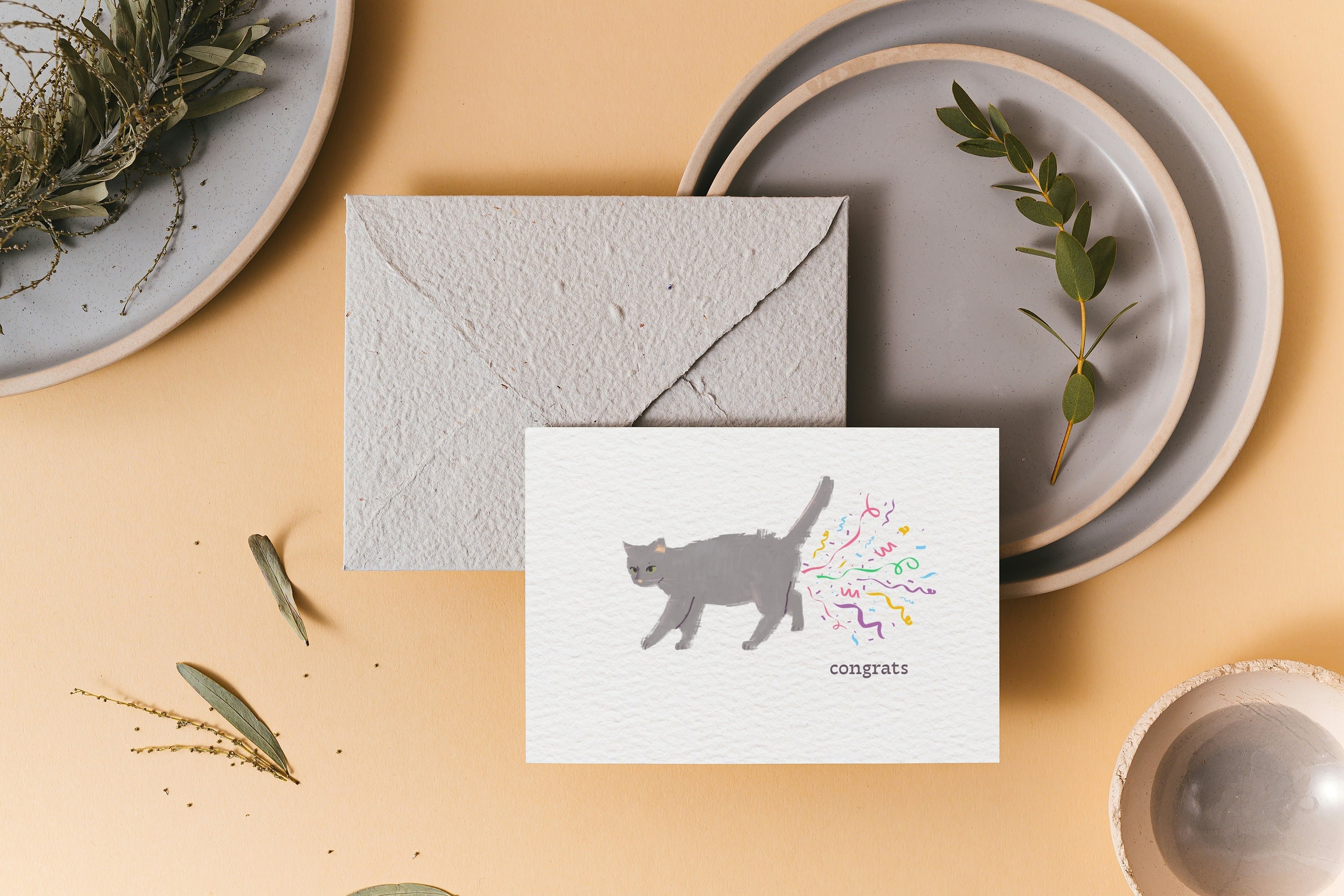 Congratulations Card | Congrats Cat | Printable Congratulations Card | Congrats Card for Cat Lovers | Wedding Card | Graduation Card Cat