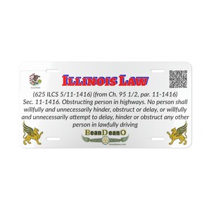 Illinois, Illinois License plate, Vanity Plate, BeanDeanO, Laws, Sticker, Election, Presidential Election, automotive, State, License plate