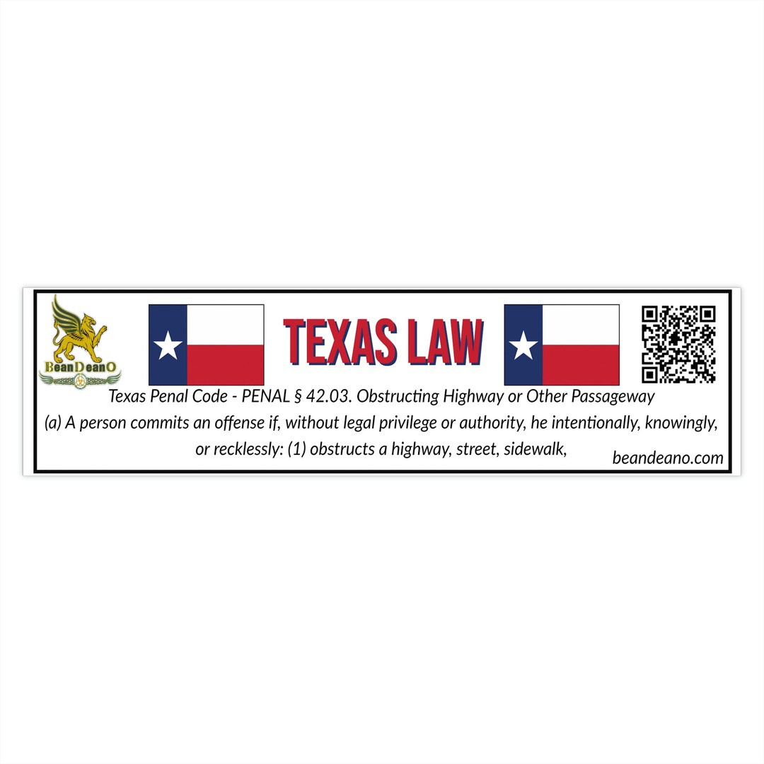 Texas Bumper Sticker, Bumper Stickers, Texas, Sticker, Beandeano, Laws