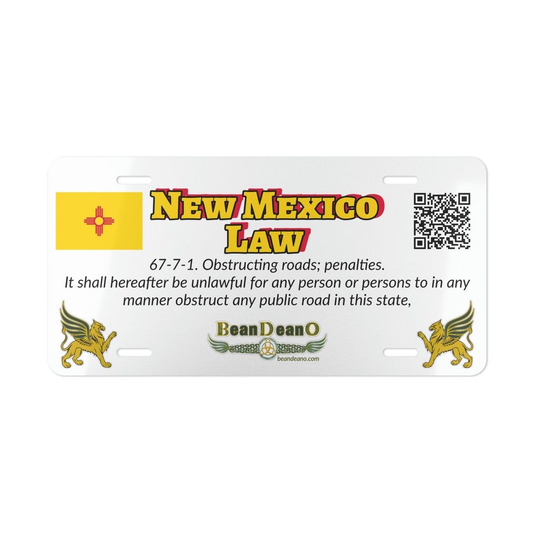 New Mexico License Plate, Vanity Plate, Beandeano, Laws, Sticker