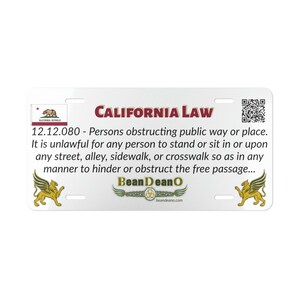 California, California License plate, Vanity Plate, BeanDeanO, Laws, Sticker, Election, automotive, State, License plate