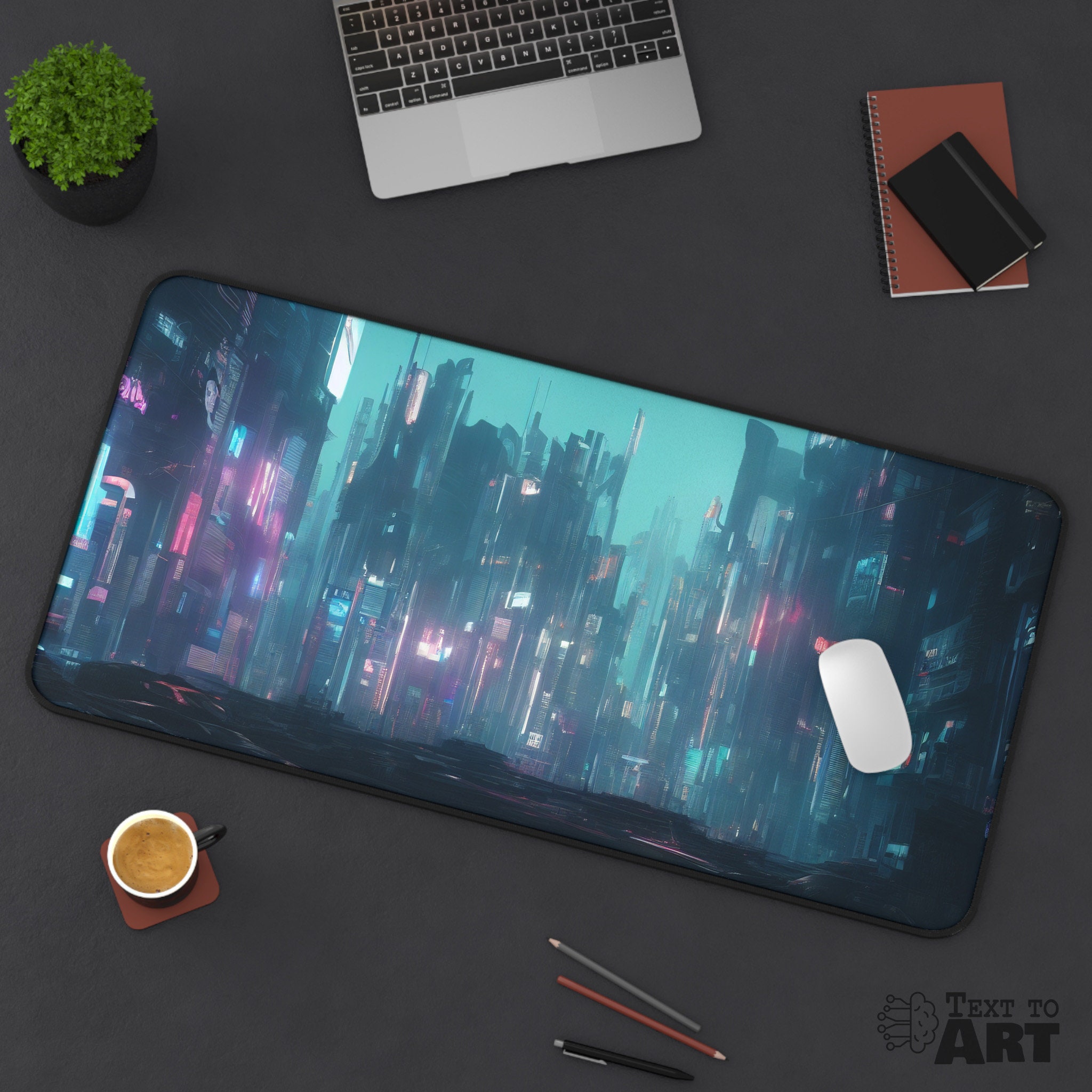 Cyberpunk City Gaming Mouse Pad Mat Large Gaming Desk Pad Mat XL Video