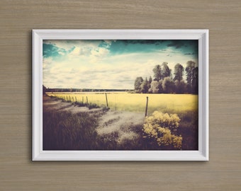 Tv Frame Art - Printable Farm Landscape Painting - Vintage Art Print - Farm Country Wall Art - Digital Download