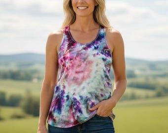 Women’s XL tie dye Tank top, Hand Dyed, racerback