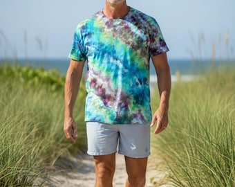2XL Ice Dye t-shirt, Hand Dyed, Tie Dye, 100% Cotton