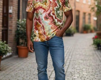 Geode Tie Dye T-Shirt, 100% Cotton, Unisex (Small fits Medium)