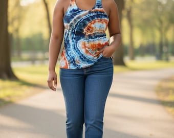 Ladies Large Tie Dye Tank top, Hand Dyed