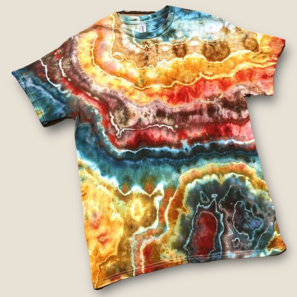Geode Tie Dye T-Shirt, Ice Dyed, Hand Dyed T-shirt, Men’s Medium Women’s Large