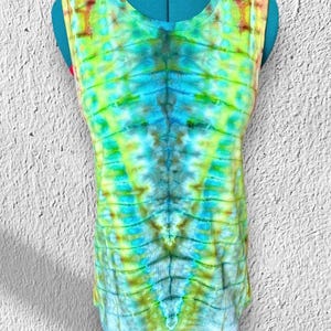 Festival Tie Dye Tank Top, Ice Dyed, Hand Dyed Tank Top, Women’s Large