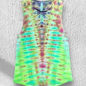 Tie Dye Tank Top, Ice Dyed, Hand Dyed Festival Tank Top, Women’s Medium