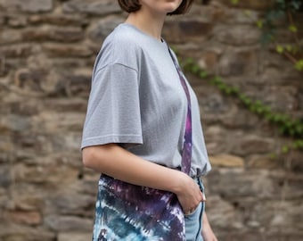 Cotton Crossbody bag, Custom Hand Dyed