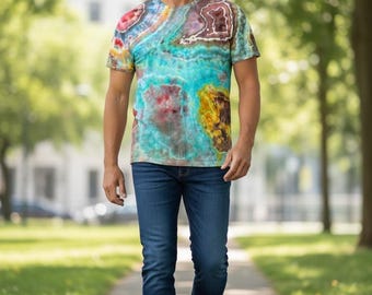 Medium Tie Dye t-shirt, Geode ice dyed, Hand Dyed 100% Cotton