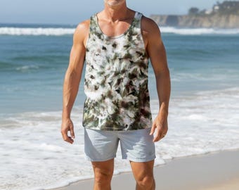 Men’s Medium tie dye Tank Top, Hand Dyed Cosmic Roll