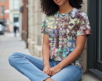 Tie Dye Glitch t-shirt, Unisex size Small, Ice Dyed