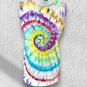 Tie Dye Festival Tank Top, Ice Dyed, Hand Dyed Tank Top, Women’s Medium