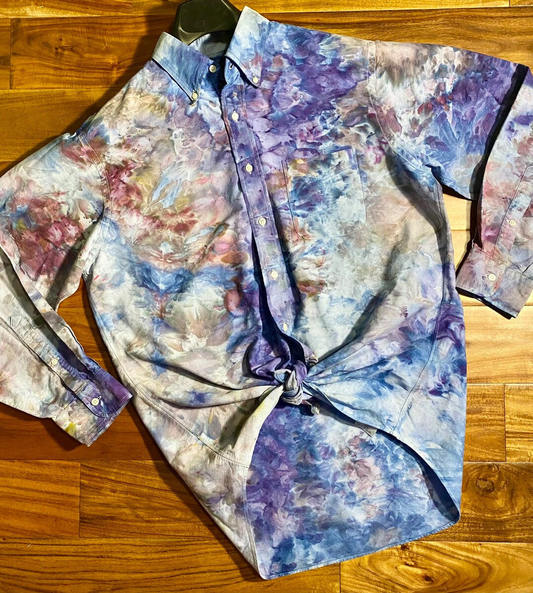 mens tie dye shirt button down