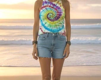 Hand Dyed racerback Tank Top, ladies Medium