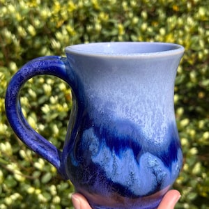 DISCOUNTED due to small crack in handle, Beautiful Handmade Purple Geode Glaze Pottery Mug