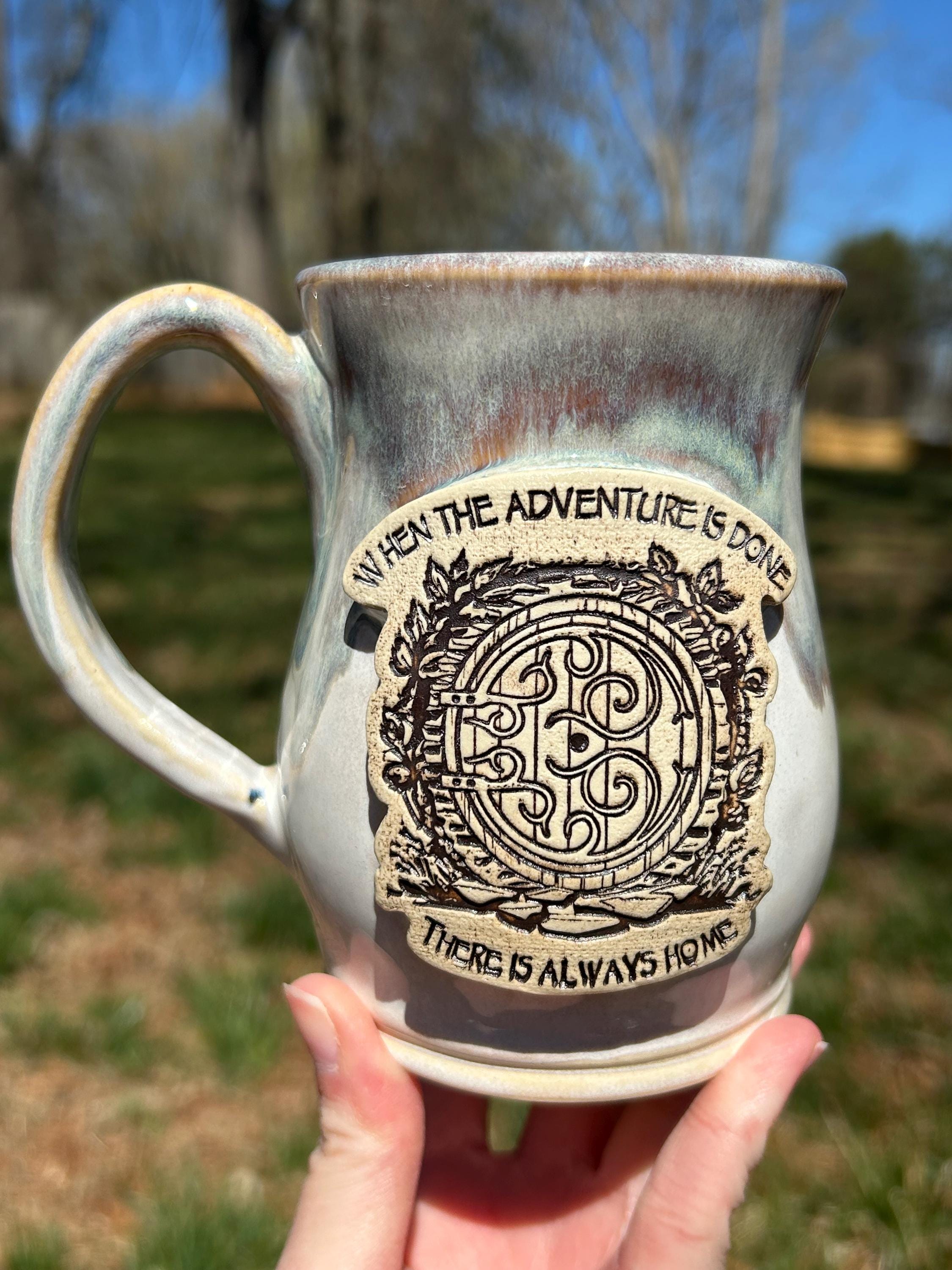 Handmade Halfling Home Pottery Mug, Fantasy Door Mug