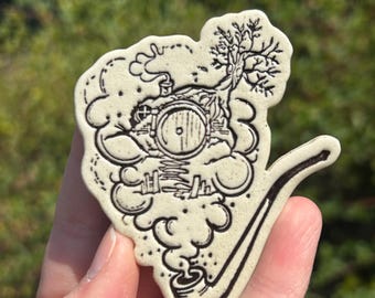 Handmade Ceramic Fantasy Book Magnet