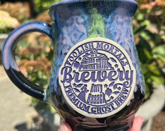 Handmade Spooky Drippy Glaze Pottery Mug Foolish Mortal Mug