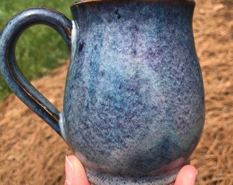 Rustic Handmade Ceramic Mug, Denim Pottery Mug