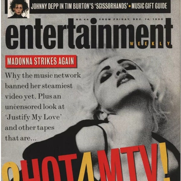 Vintage Entertainment Weekly Magazine December 1990 - PDF Digital Download File - Madonna, Janet Jackson, Ed O'Neill, Heather Graham