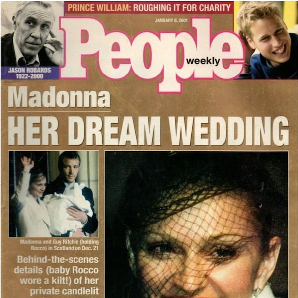 Vintage People Weekly Magazine January 2001 - PDF Digital Download File - Madonna, Guy Ritchie, Prince William, George Clooney, Lisa Snowdon