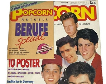 Vintage POPCORN Music Magazine April 1990 PDF Digital Download File - Phil Collins, Madonna,Eros Ramazotti, Sylvester Stallone, Kurt Russell