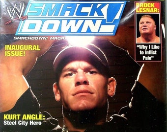 Vintage WWE Smackdown Magazine December 2003 - PDF Digital Download File, John Cena, Kurt Angle, Stu Hart, Brock Lesnar,Linda Miles Shaniqua