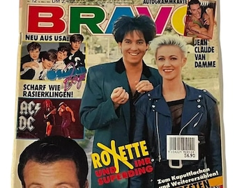 Vintage Bravo German Music Magazine June 1991 - PDF Digital Download File,Roxette Depeche Mode,Run DMC, Ice Cube,George Michael,Sean Connery