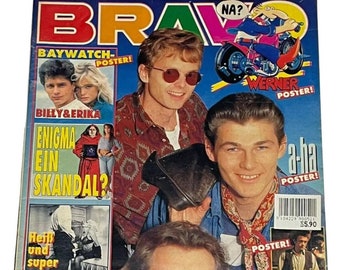 Vintage Bravo Duitsland muziektijdschrift december 1990, PDF digitaal downloadbestand, David Hasselhoff, Madonna, Jon Bon Jovi, Pet Shop Boys, Turtles