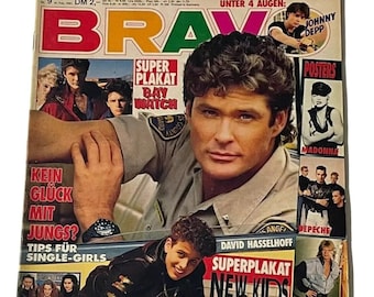 Vintage Bravo Musik Magazin März 1991 - PDF Digital Download Datei - Johnny Depp, Julia Roberts, David Hasselhoff, Robin Gibb